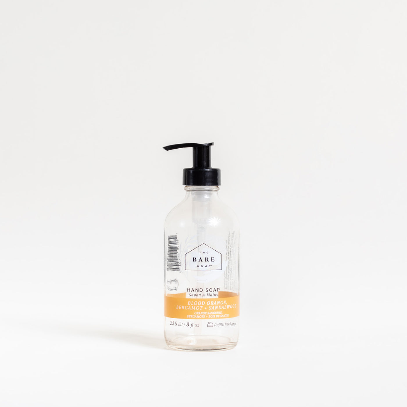 Refillable 236ml Glass Bottle for Natural Hand Soap