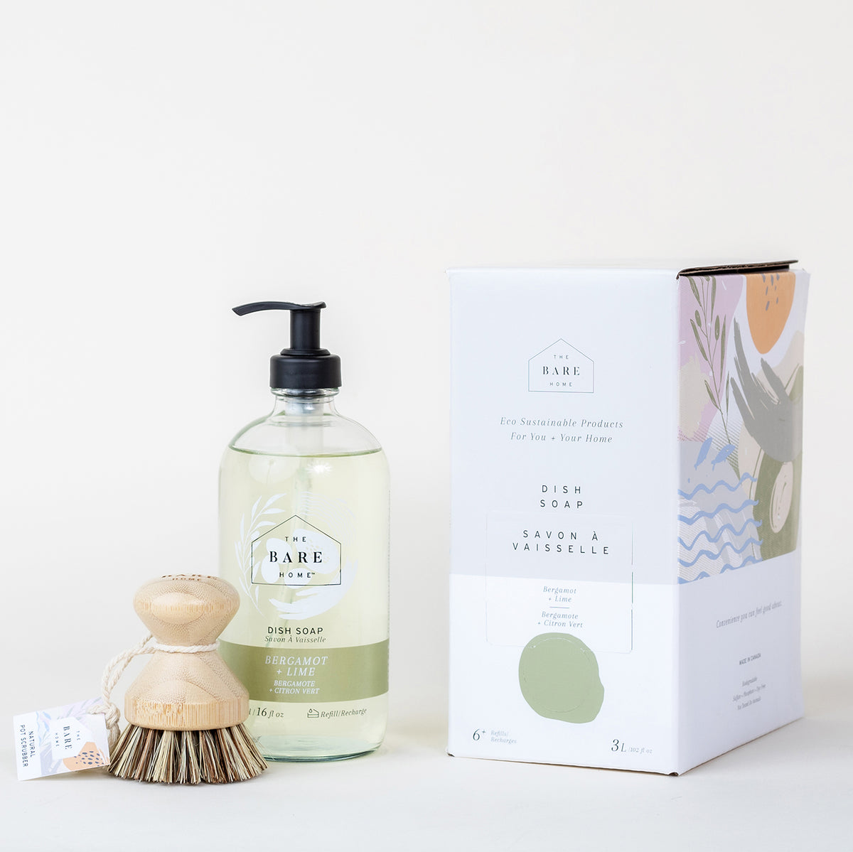 Dish soap 3 litre refill kit - bergamot + lime