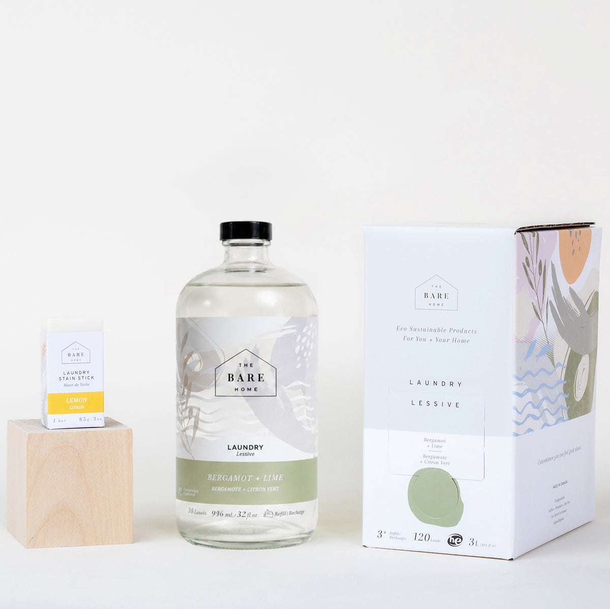 Laundry detergent 3 litre refill kit - bergamot + lime