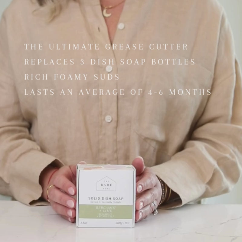 Bergamot + Lime Solid DISH SOAP Bar - Big Cleaning Power