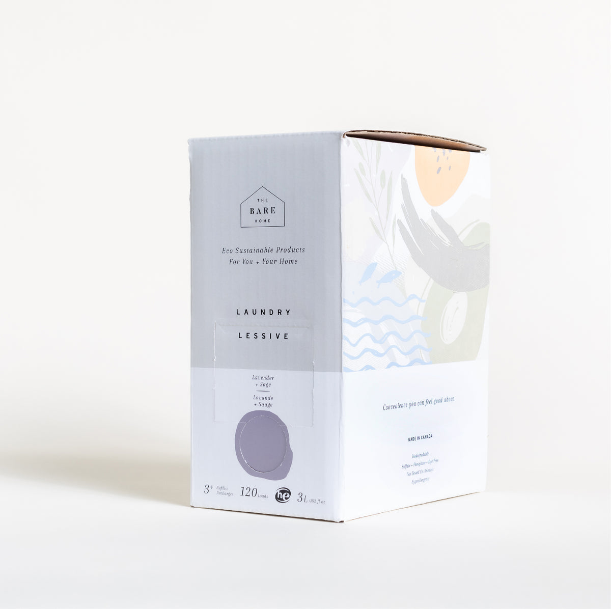 Natural + Refillable + Recyclable Laundry Detergent 3 Litre Refill Box Lavender+ Sage