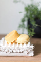 White self-draining silicone soap tray